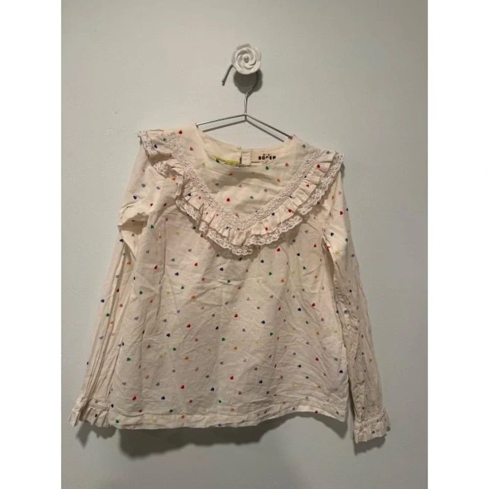 Mini Boden 8-9Y Heart Blouse *stain*